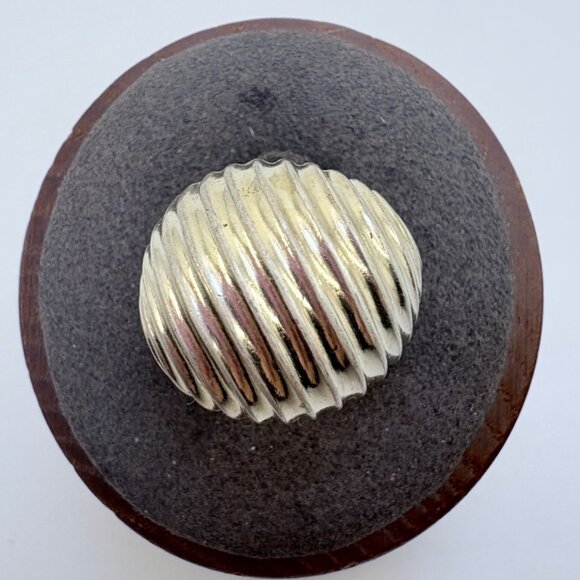 VTG Solid Sterling Silver 925 Small Twist Design Dome Ring Size 4.75 - Picture 1 of 8